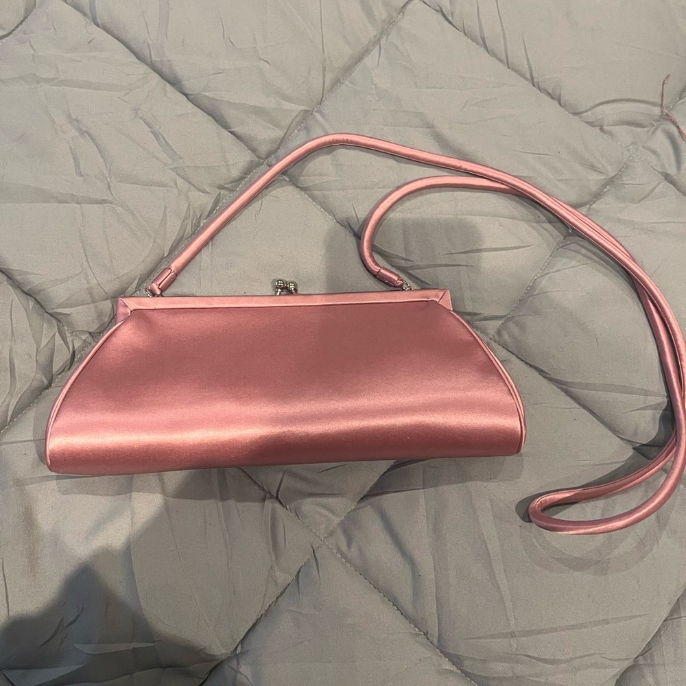 Elegant Pink Satin Clutch